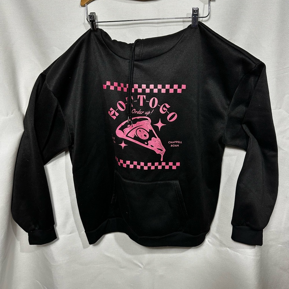 Black and Pink Graphic Women's Sweater